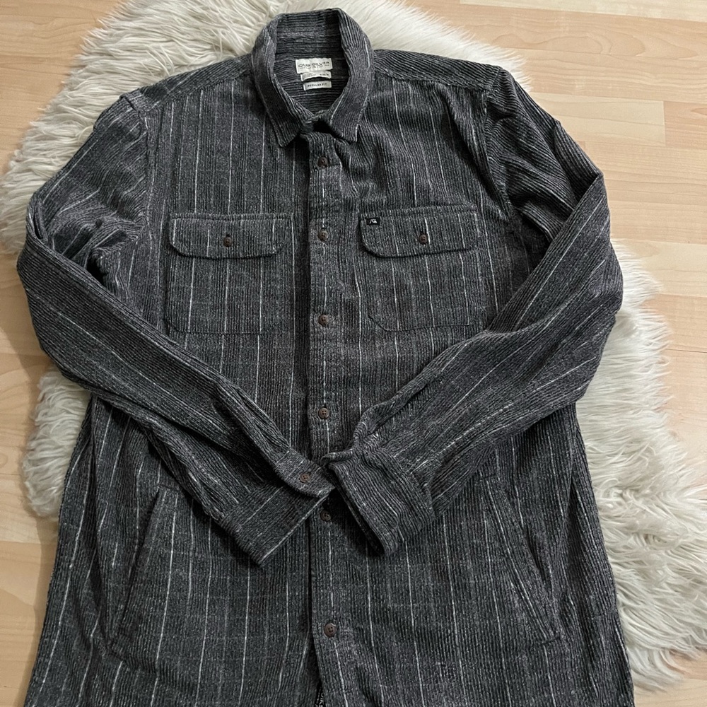 Quiksilver Mens Gray Black Shirt/Jacket M